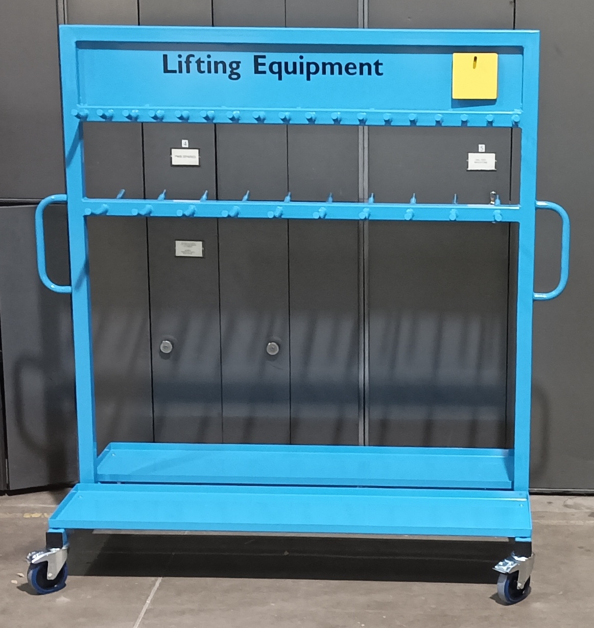 Blue Lifting Rack with Coloured Swatches
