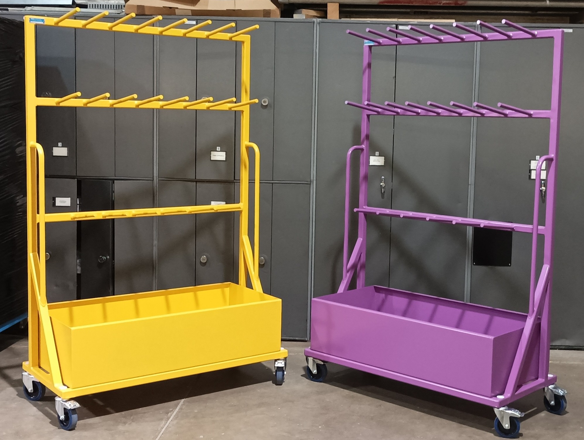 Multi-coloured Equipment Storage Racks