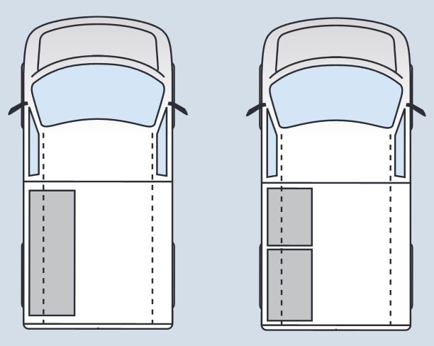 Shelf position in van